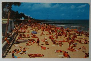 Vintage Florida Postcard Miami Beach 21st Street Postmark 1962 3 Cent Stamp