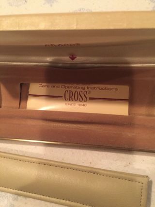 Vintage Cross Pen W/Box And Leather Case Scalloped Band Great 3