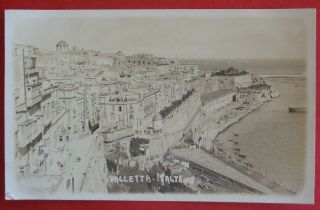 London Studio Rp Postcard C.  1920 View Of Valletta Malta