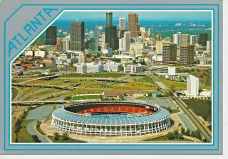Postcard - Ga - Georgia Atlanta Fulton County Stadium Downtown Skyline Unposted