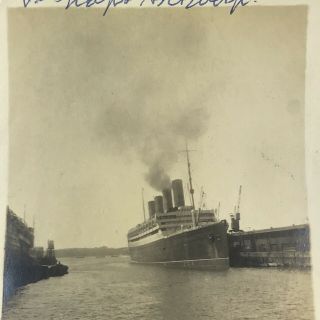 Vintage Antique Photo Cruise Liner Ship Boat Sepia 4 X 3 Inches
