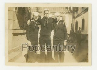 1932 China Photograph Chefoo Uss Blackhawk Tubbs Us Navy Sailors Street Photo