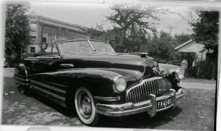 Vintage Old 1942 Photo Neg Of Entire Convertible Buick Car Automobile
