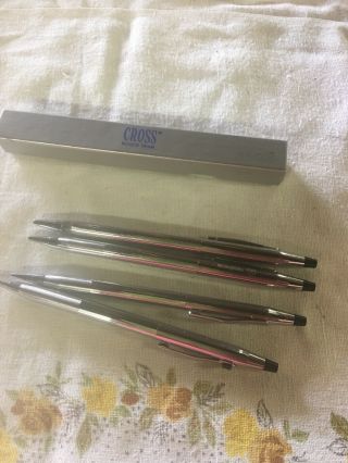 2 Classic Silver Colored Cross Pen And Pencil Set,  Made In Usa 1 Box