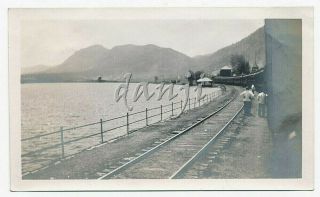 Train,  Tracks Along Lake Between Denver And Colorado Springs Old Photo