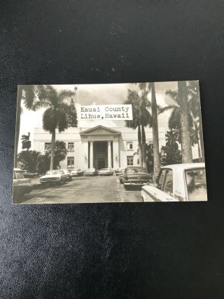 Vintage Photo Postcard Kauai County Building Lihue Hawaii Rare