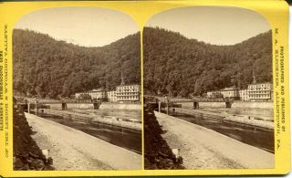 Stereoscope Card/mansion House From Canal Lock/mauch Chunk Pa