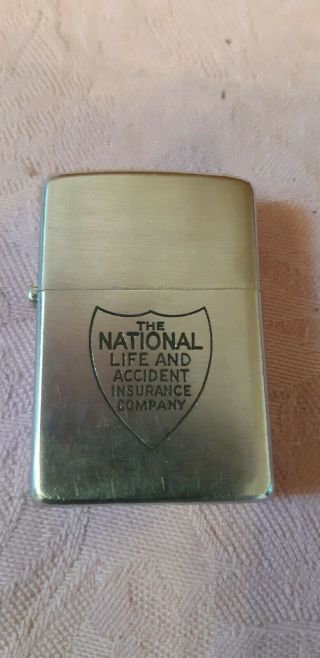 Zippo Lighter 1956 The National Life And Accident Insurance Co Haymaker