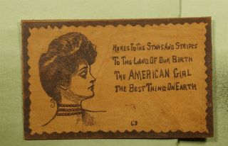 Dr Who 1906 Philadelphia Pa American Girl Leather Postcard E25573