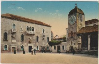 T) Postcard Trogir Croatia Circulated 1916 Wwi Filed Post Office Hungay Austria