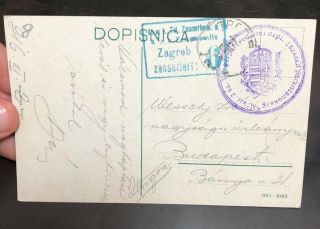 T) Postcard Trogir Croatia circulated 1916 WWI filed post Office Hungay Austria 2