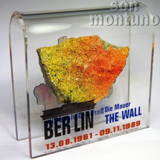 Large Berlin Wall Piece Acrylic Display Divided City Authentic German Artifact