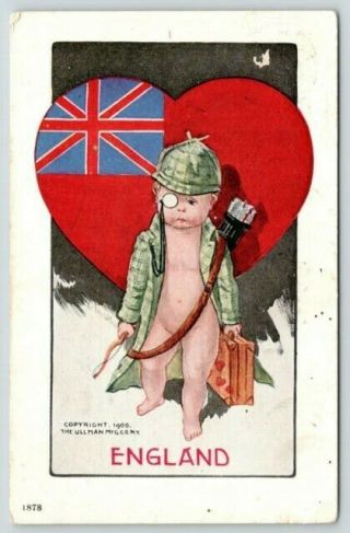Charles Twelvetrees National Cupid England Sherlock Homes Flag Heart 1907 Pc