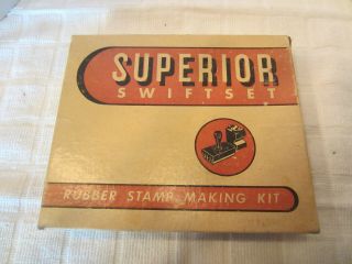 Vintage Superior Swiftset Rubber Stamp Kit No 1