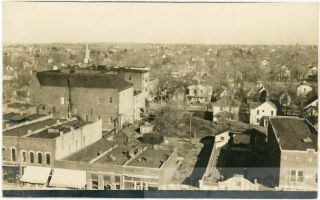 1916 Clay Center Kansas Town View From Aerial Tower Rppc Forslund