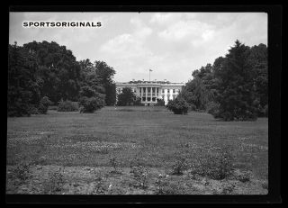2 1/4 " X 3 1/4 " B&w Negative - White House - Washington,  Dc - 1937