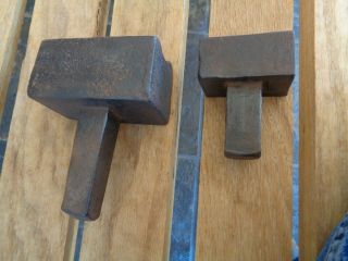 2 Blacksmith Bottom Forming Stump Stakes Anvil Hardy Swage Rod Stock