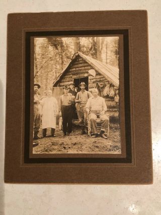 Antique Late 1800’s Cabinet Card Photo Zehr Hunting Camp,  Lewis Co. ,  Ny