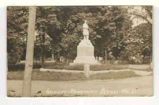 1913 Real Photo Postcard: Soldiers’ Monument – Bethel,  Maine