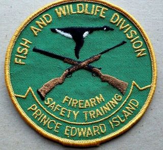 Vintage Fish And Wildlife Division Firearm Safety Training Patch Pei Canada