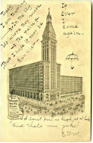 Chicago Il A 1906 Message From The Montgomery Ward & Company Building