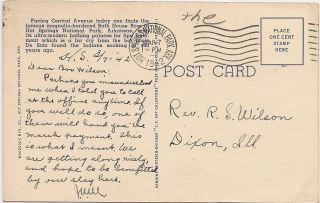 1942 Hot Springs,  ARKANSAS Vintage Postcard.  Bath House.  193/1B - H1546 2