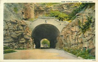 C1920 Park Avenue Tunnel,  Ironton,  Ohio Postcard