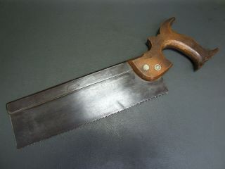 Vintage 10 " Steel Backed Dovetail Tenon Saw Old Tool By Littlewood