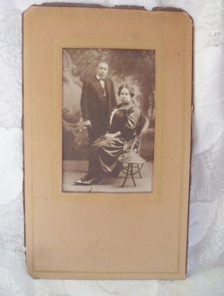 Antique Card Photograph Black African American Couple - Providence R.  I.