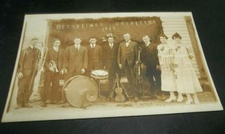 Vtg 1917 Bernheimer Orchestra Franklin Missouri Photo Rppc Postcard