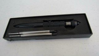 Azyc Tactical Pen With 3 Ink Refill - 3 In 1 - Black Ball Point,  Emergency Glass