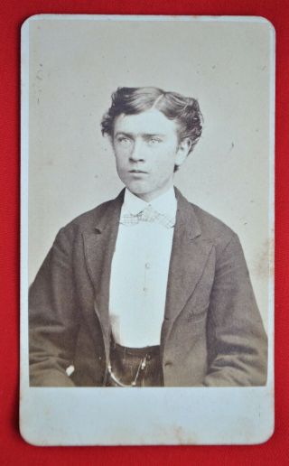Cdv Of Young Man - " Finished In India Ink " / J.  Haldt 