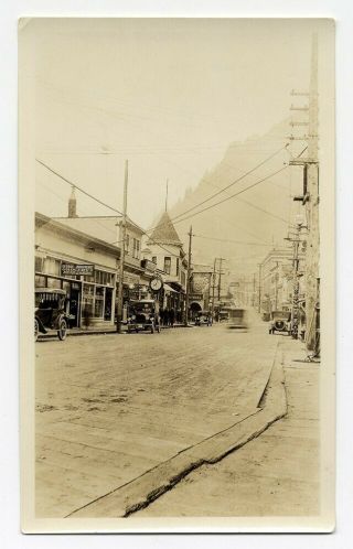Juneau Alaska Photograph Downtown Street C 1920 Totem Pole Plank Road