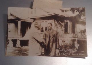 Vintage Rppc Postcard Charles Lindbergh At Home,  Little Falls,  Mn