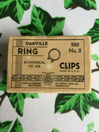 Vintage Oakville Ring Clips No.  0 - Box Of 500