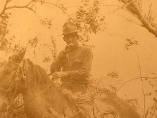 Vintage RPPC WWI Soldier on Horseback Holding a Pistol Postcard 2