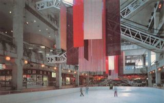 Fort Worth,  Tx Texas Tandy Center Ice Skating Rink Shopping Mall Postcard
