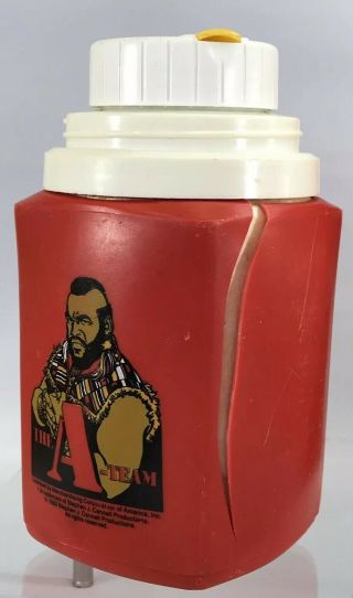 Vintage The A Team Mr T Red Lunch Box Plastic Thermos 1983 TV Show 2