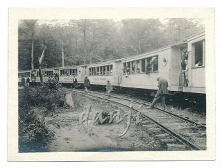 Camera Man On Tracks Taking Snapshot Of Mount Mitchell Railroad Train Old Photo