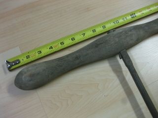 Vtg Antique HAND DRILL AUGER BIT wood handle tool 1 1/2 