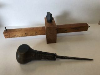Vintage Stanley 47 - 061 Scribe Mortise Marking Gauge 6 " Ruler Tool Hurwood 6