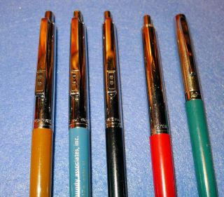 5 Vintage Ink Pens.  3 Double Heart Papermate.  Papermate with no Clip & Garland 3
