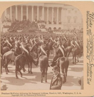 President Mckinley Delivers Inaugural Address Washington Dc Stereoview 03/4/1897