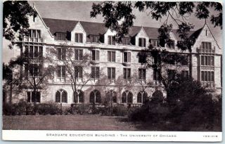 Vintage University Of Chicago Postcard " Graduate Education Building " 1956 Cancel