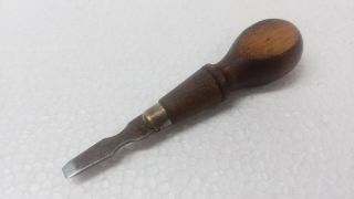 Vintage Tool Gunsmith Tool Wooden Handle Screwdriver 4 1/2 " Ornate Good Condi
