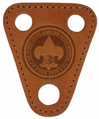 2019 Official World Scout Jamboree Mondial Leather Neckerchief Slide Ist Wsj Bsa