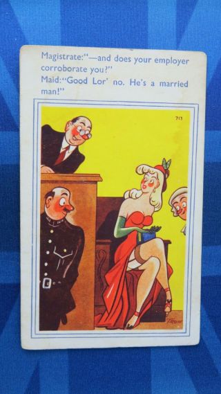 Risque Comic Postcard 1950 