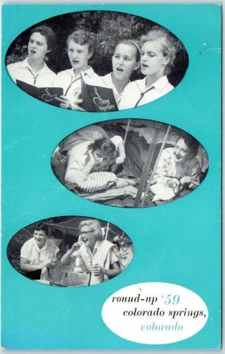 Colorado Springs Co Postcard " 1959 Girl Scout Senior Roundup " Gsa Camp