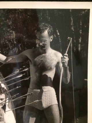 Vintage Antique Photograph w/ Archery Practice Target Man Swim Trucks Girl Camp 3