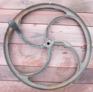 Vtg Antique Cast Iron 20 " Farm Pulley Wheel Industrial Primitive Steampunk Decor